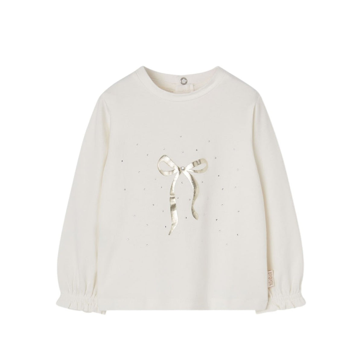 BOBOLI-t-shirt fiocco bianco-invernale