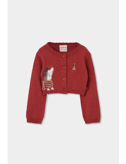 BOBOLI-t-cardigan rosso-invernale