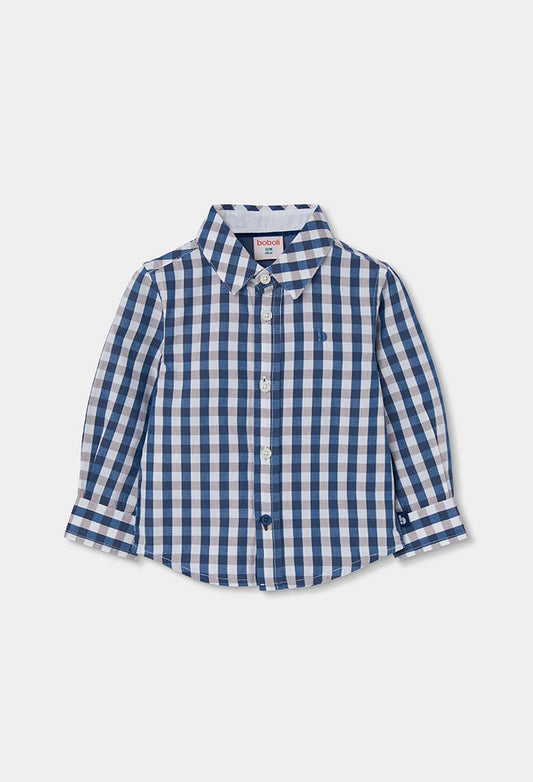 BOBOLI - camicia quadri blu