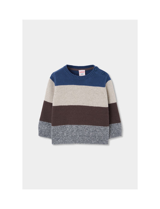 BOBOLI - maglione righe beige/avion - invernale