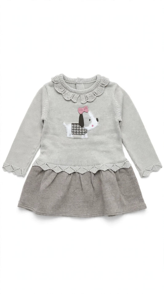 BOBOLI - abito bimba beige - invernale