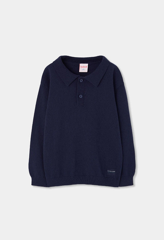 BOBOLI - Polo in maglia blu - invernale
