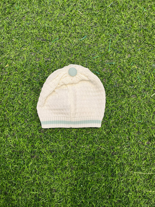 MARLU’ - cappellino in filo di cotone vaniglia/verde corredino p/e - BOY