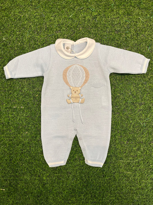 MARLU’ - tutina filo di cotone mongolfiera cielo/vaniglia corredino p/e - BOY