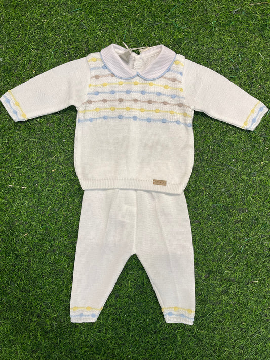 MARLU’ - completino 2pz in filo di cotone corredino p/e - BOY