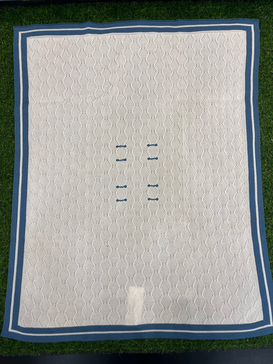 MARLU’ - coperta in filo di cotone vaniglia/oceano corredino p/e