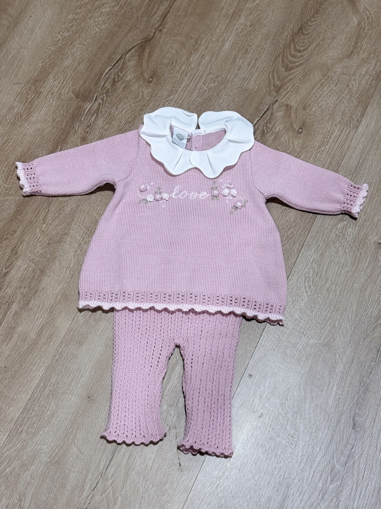 MARLU' - completino 2 pezzi 100% lana marsala/rosa (set n. 27 ) - invernale
