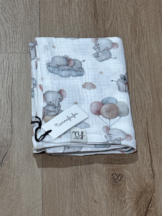 NANNAFRUFRU' - mussola cotone elefantino