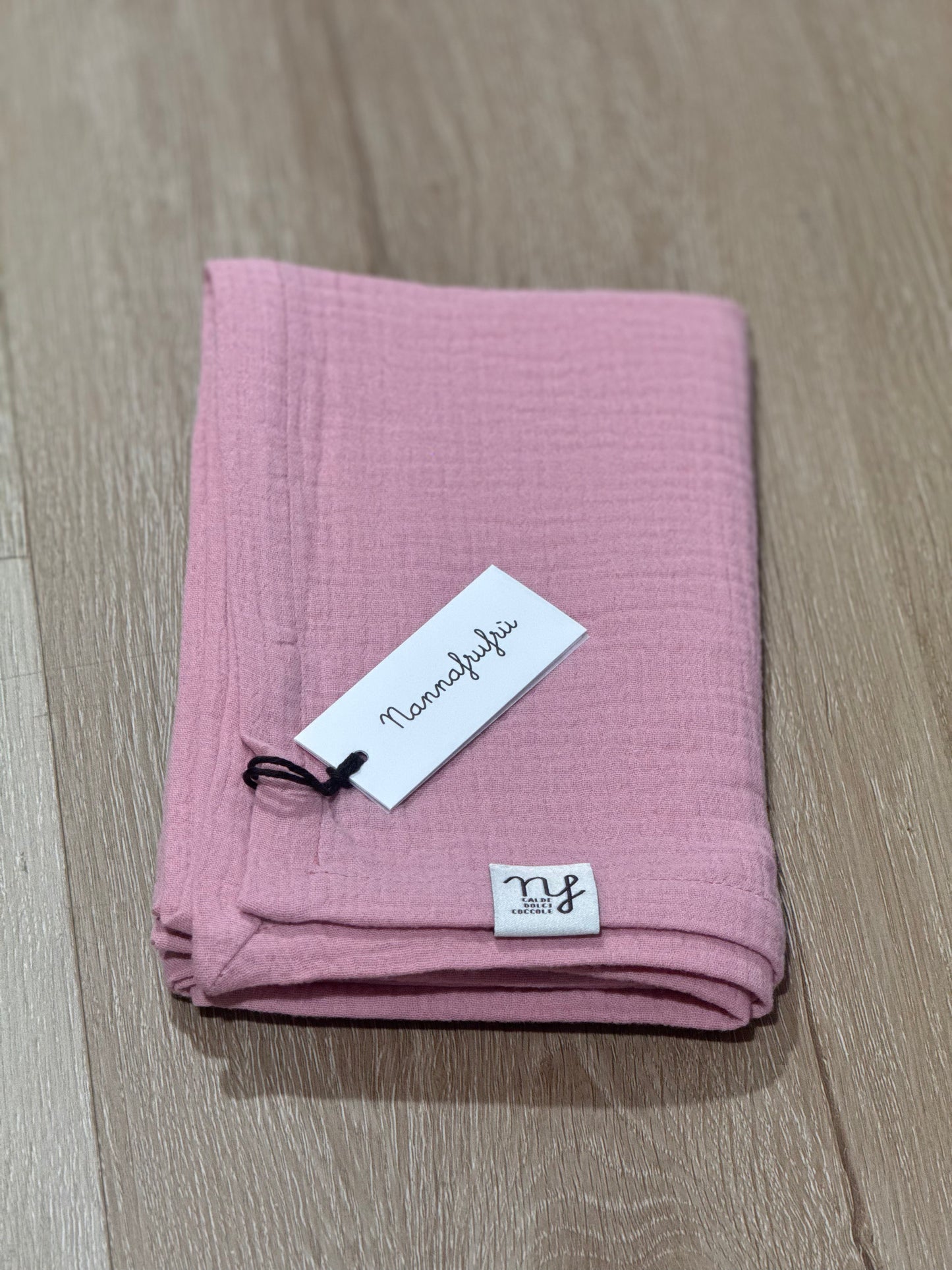 NANNAFRUFRU' - mussola cotone tinta unita rosa baby