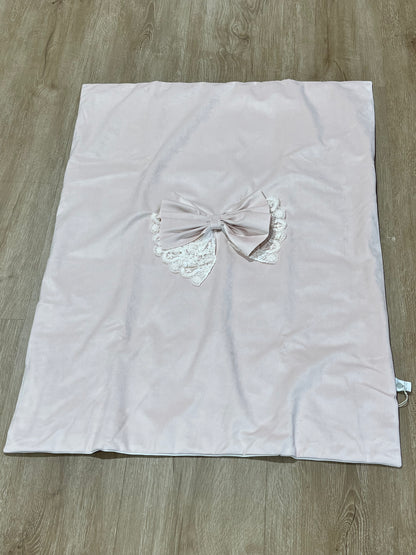 MARLU' - copertina in velluto e pizzo rosa baby (set n.14) - invernale