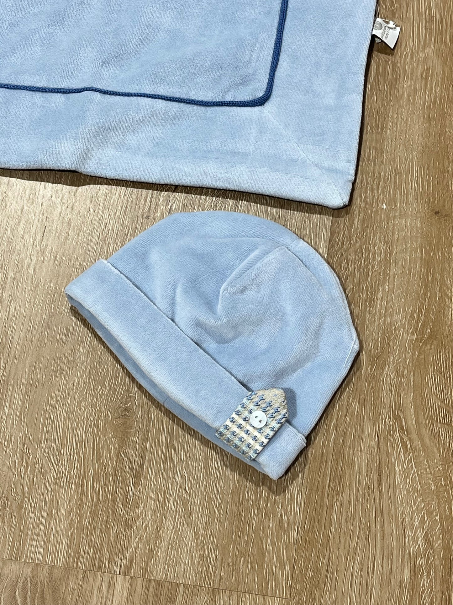 MARLU' - cappellino ciniglia cielo/polvere (set n.51) - invernale
