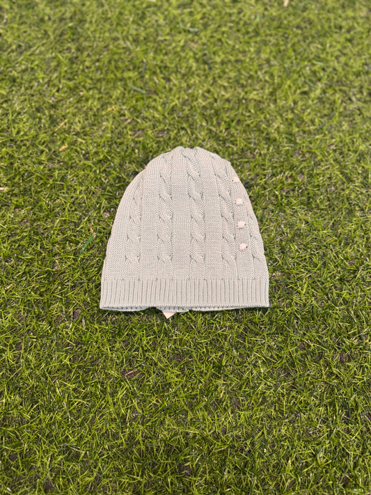 MARLU’ - cappellino in filo di cotone verde salvia corredino p/e