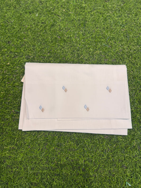 MARLU’ - set lenzuolino bianco/noce/cielo corredino p/e