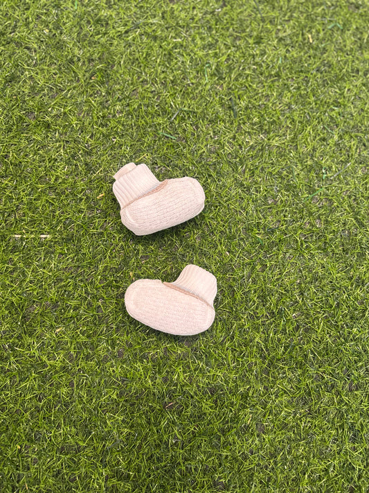 MARLU’ - scarpine in filo di cotone bianco/noce/cielo corredino p/e