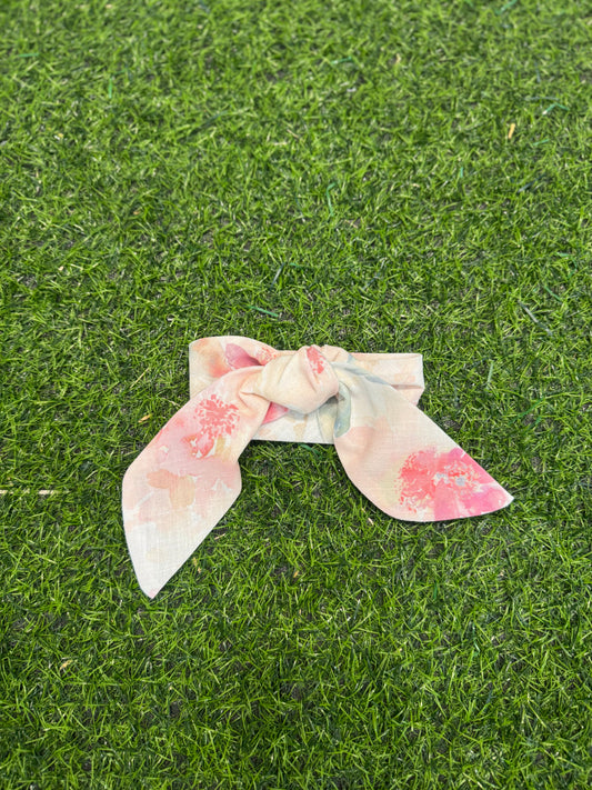 MARLU’ - fascia per capelli vaniglia/rosa pesco corredino p/e