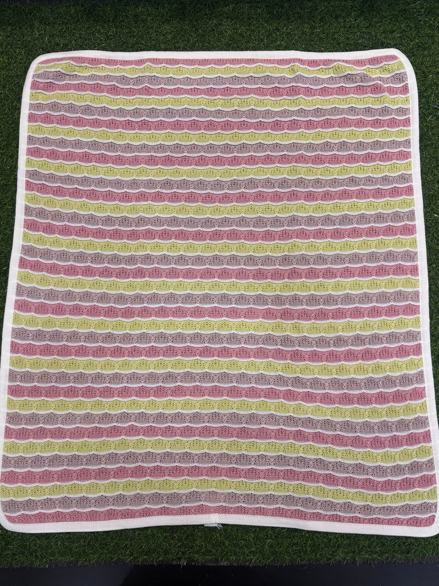 MARLU’ - coperta in filo di cotone melograno/multicolor corredino p/e