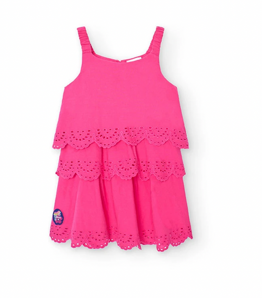 BOBOLI - Vestito batista da neonata rosa - girl