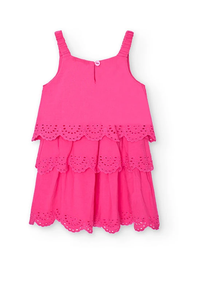 BOBOLI - Vestito batista da neonata rosa - girl