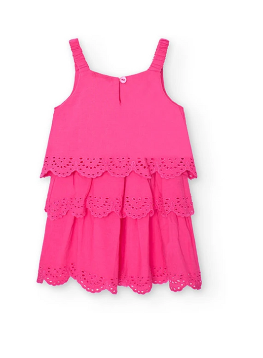 BOBOLI - Vestito batista da neonata rosa - girl