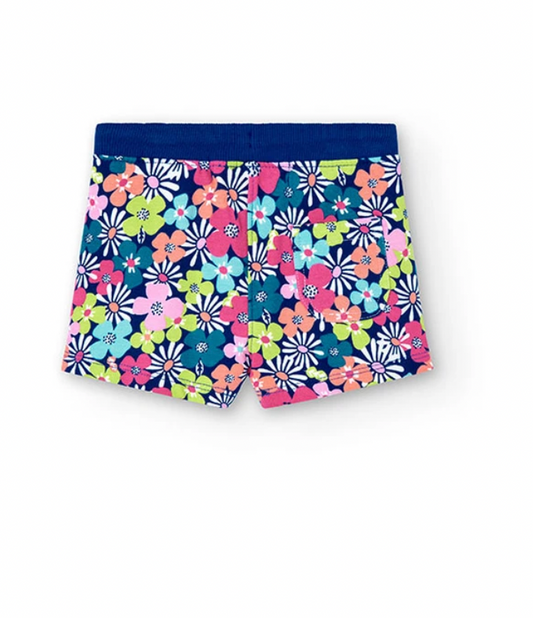 BOBOLI-Pantaloncini felpati da neonata con stampa di fiori
