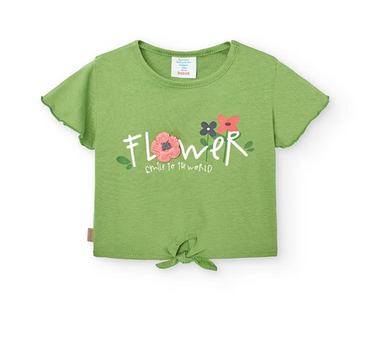 BOBOLI-Maglietta in jersey verde neonata