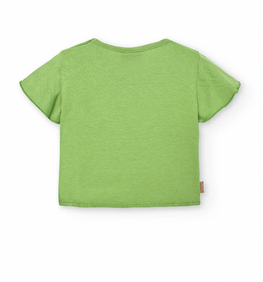 BOBOLI-Maglietta in jersey verde neonata