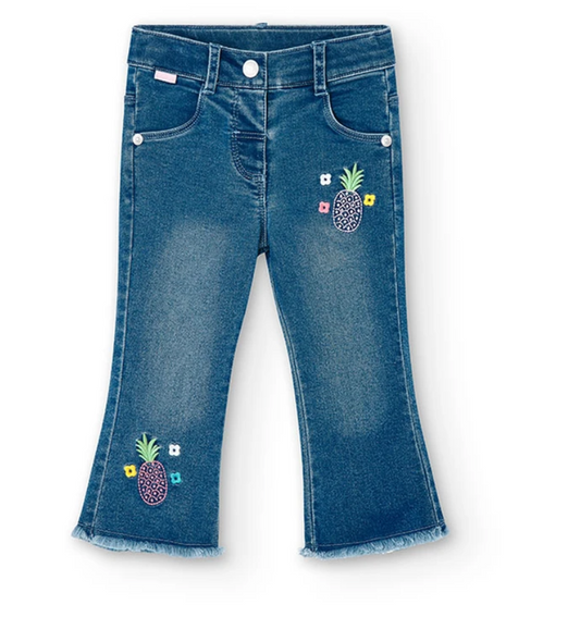 BOBOLI - Pantaloni in denim in jersey da neonata sbiaditi - girl