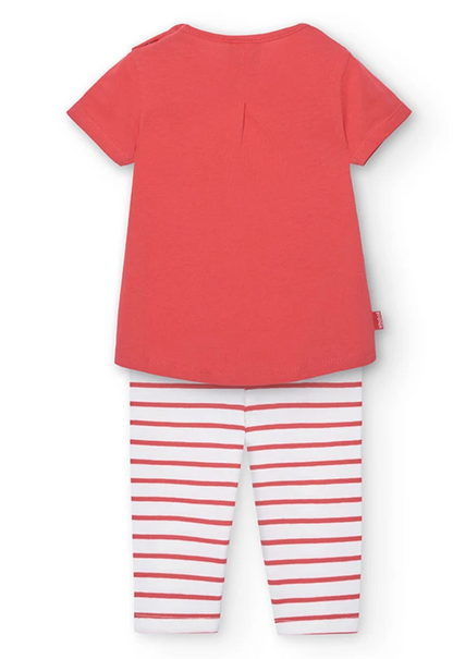 BOBOLI - Set in jersey da neonata rosso -