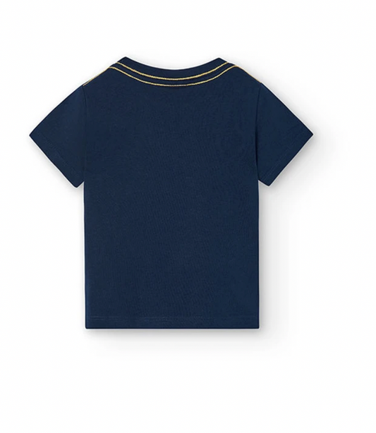 BOBOLI-Maglietta in jersey da neonato blu marino
