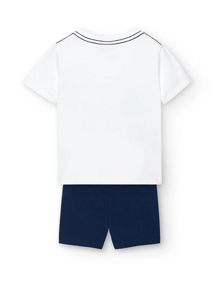 BOBOLI - Set in jersey bianco da neonato - boy