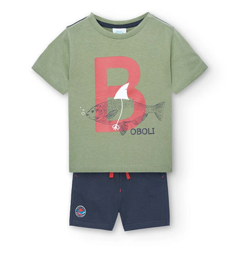 BOBOLI - Set in jersey da neonato verde - boy
