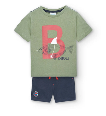 BOBOLI - Set in jersey da neonato verde - boy
