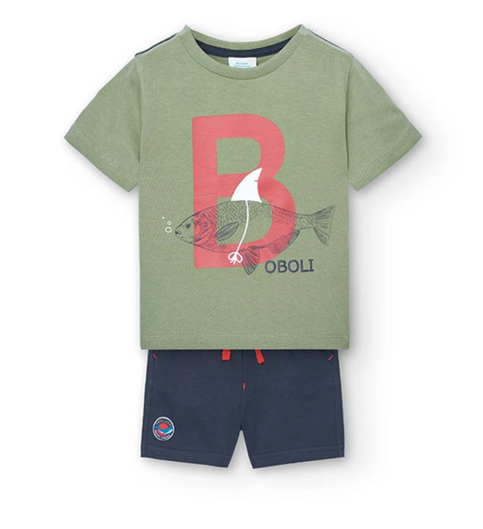 BOBOLI - Set in jersey da neonato verde - boy