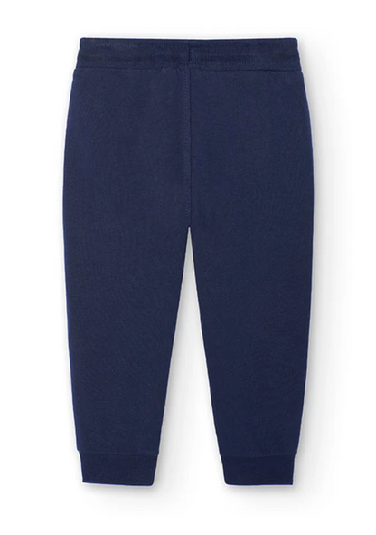 BOBOLI - Pantaloni felpati basic da neonato blu marino - boy