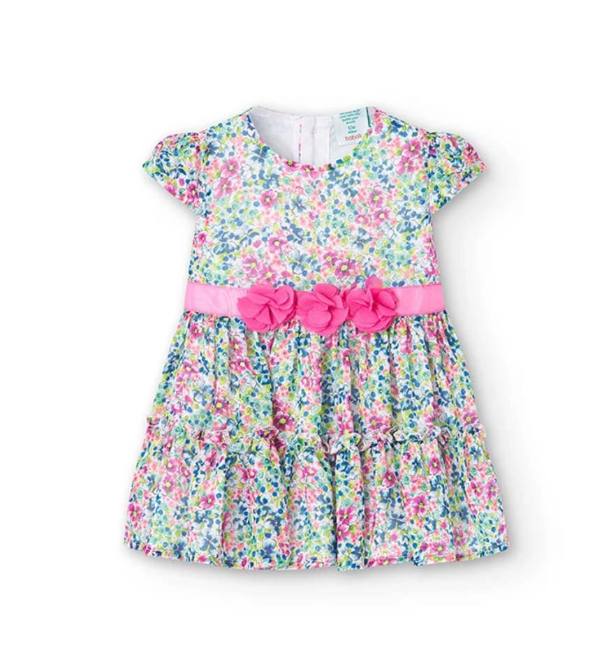 BOBOLI - Vestito in chiffon con stampa a fiori - girl