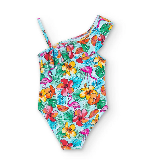 BOBOLI - Costume da bagno con volant con stampa a fiori summer - GIRL