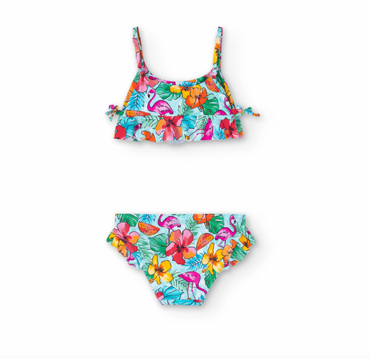 BOBOLI - Bikini stampato con volant da bambina summer - GIRL