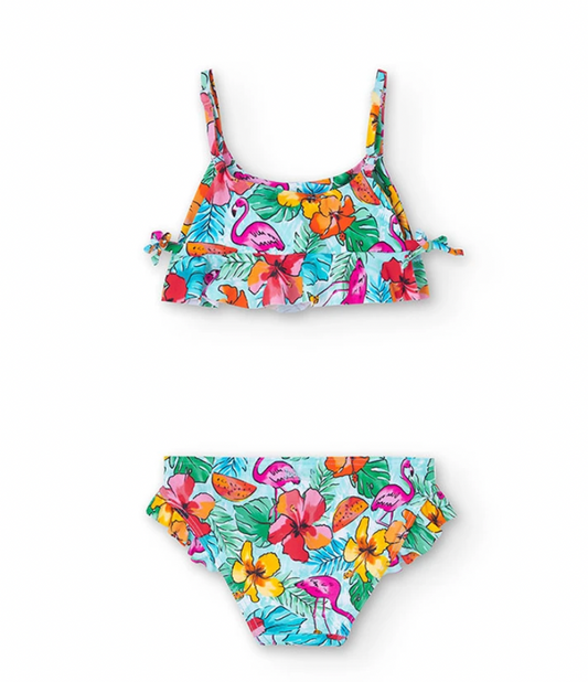BOBOLI - Bikini stampato con volant da bambina summer - GIRL