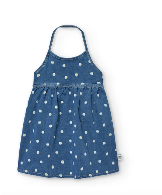 BOBOLI - Vestito denim in jersey da bambina blu - girl