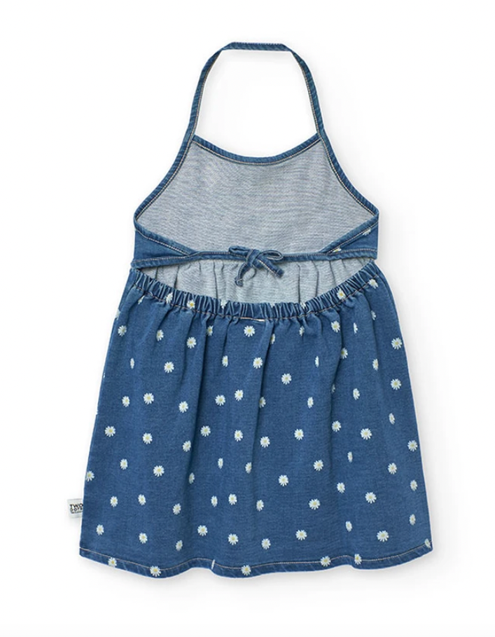BOBOLI - Vestito denim in jersey da bambina blu - girl