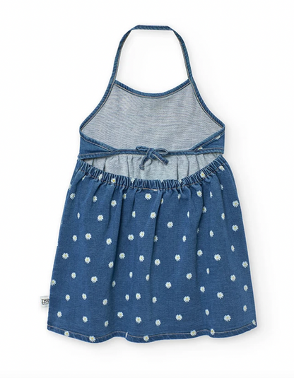 BOBOLI - Vestito denim in jersey da bambina blu - girl