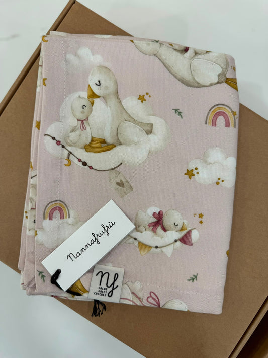 NANNAFRUFRU' - mussola 100% bambo 90x70cm cheta rosa
