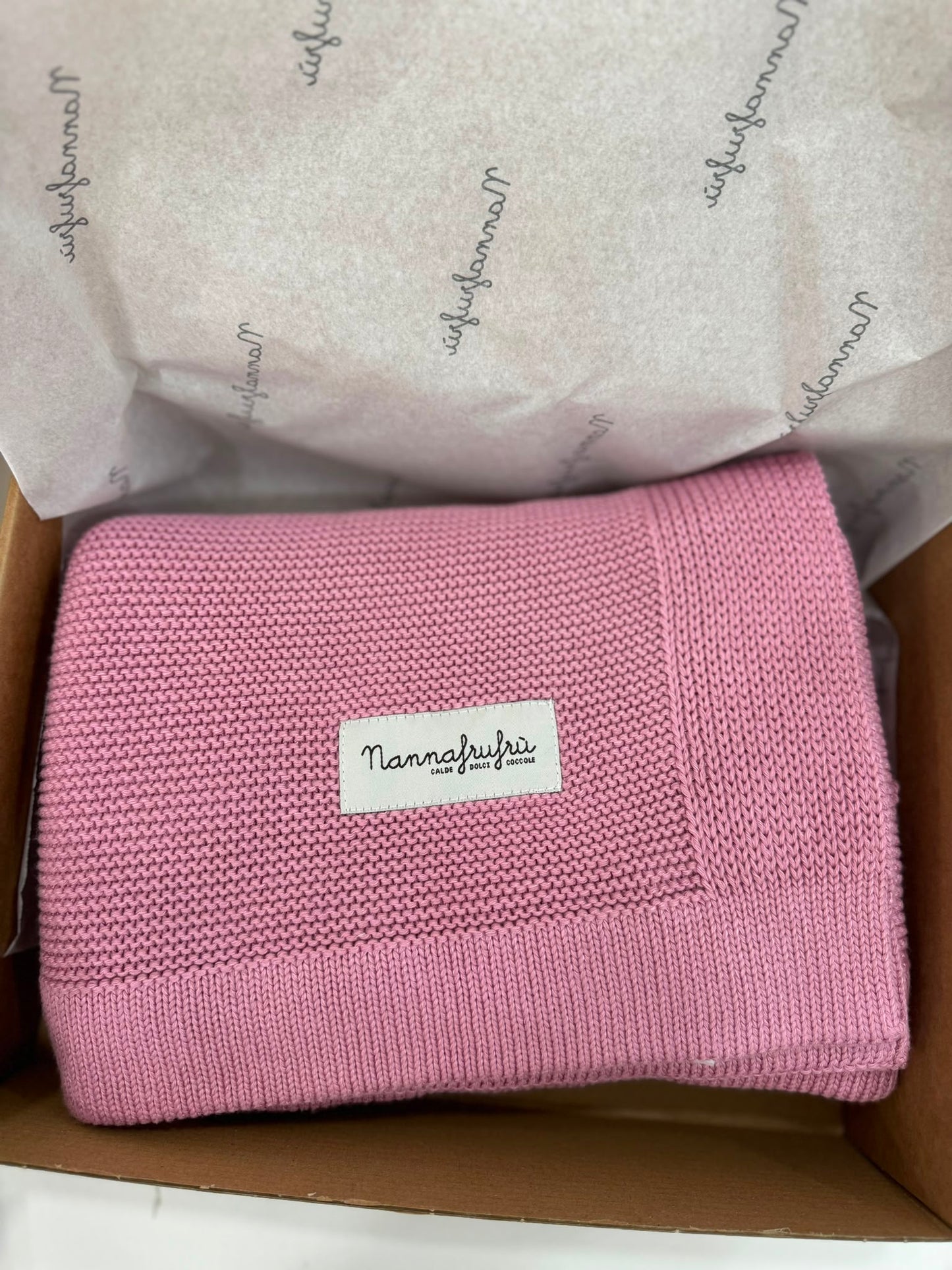 NANNAFRUFRU' - coperta 50% cotone 50% bambo rosa
