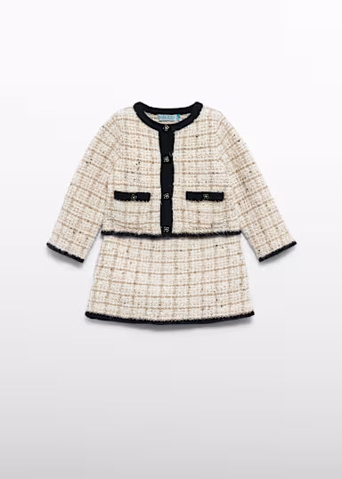 ABEL & LULA - completo gonna e giacca beige/nero - invernale