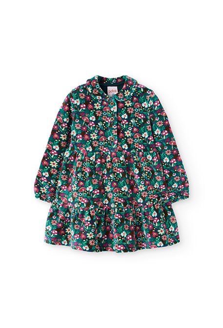 BOBOLI - abito costine velluto con calzamaglia abbigliamento invernale 25/26 bj - GIRL