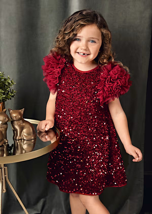 ABEL & LULA - vestito lustrini velluto abbigliamento invernale 25/26 j - GIRL