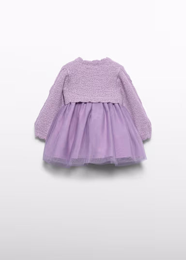 ABEL & LULA - vestito tulle con maglione viola - invernale