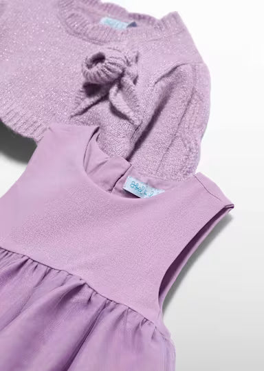 ABEL & LULA - vestito tulle con maglione viola - invernale