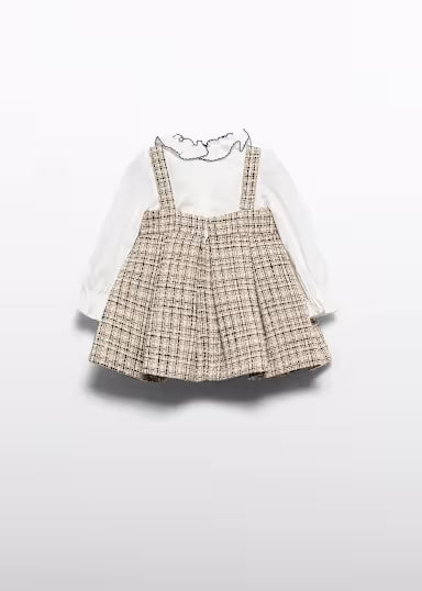 ABEL & LULA - vestito pichi tweed beige/nero - invernale