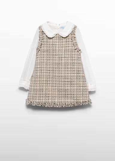 ABEL & LULA - vestito pichi tweed beige/nero - invernale